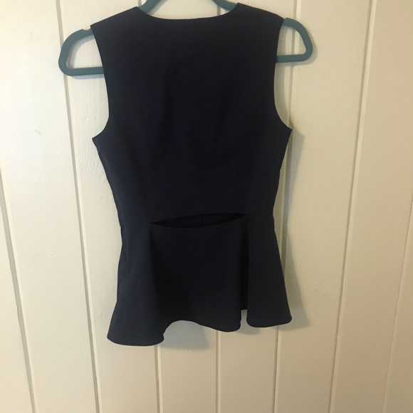 EUC 1. State peplum cutout tank top navy xs - Picture 6 of 8